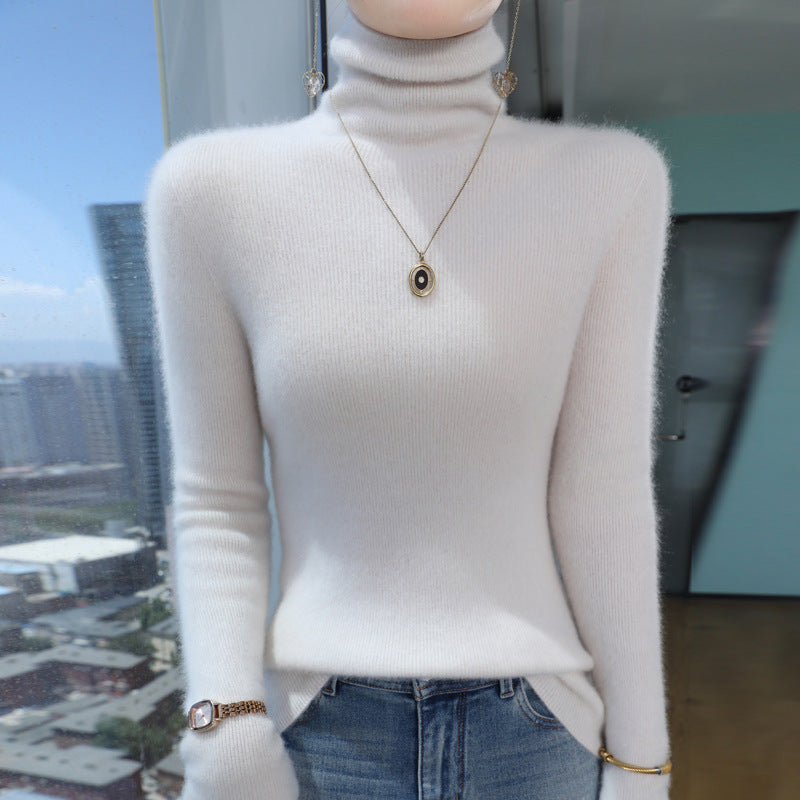 Damen Slim-Fit Rollkragenpullover aus weichem Angora-Mix Echoarchiv