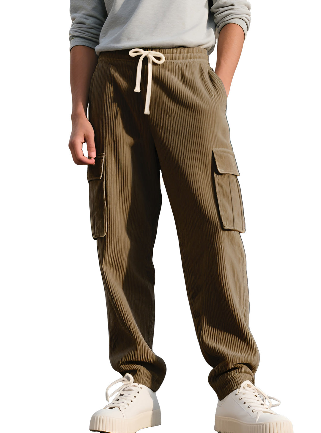 Herren lässige Cargo-Hose mit elastischem Bund und praktischen Seitentaschen Echoarchiv