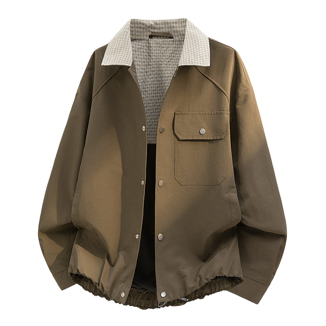 Herren Lässige Übergangsjacke mit Karomuster Echoarchiv