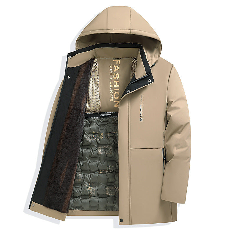 Herren Warm gefütterte Steppjacke mit Kapuze Echo Archiv