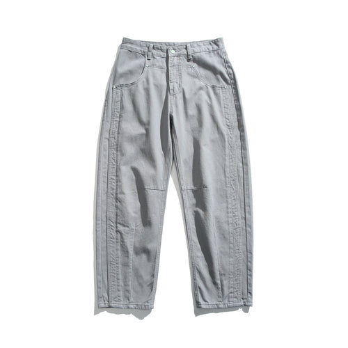 Damen Utility-Hose mit hoher Taille, geradem Bein und Ziernähten Echoarchiv