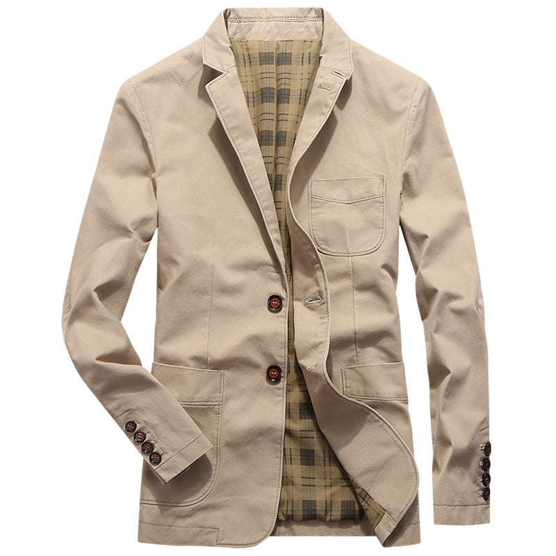 Herren Sakko im Casual-Canvas-Look mit kontrastiertem Innenfutter und aufgesetzten Taschen Echo Archiv