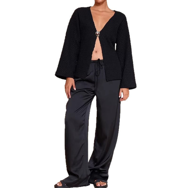 Damen Stylischer Strickcardigan mit tiefem V-Ausschnitt Echo Archiv