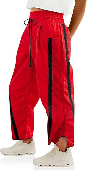 Damen relaxte Trackpants mit seitlichem Kontraststreifen, elastischem Smokbund und Eingrifftaschen – Avélisse