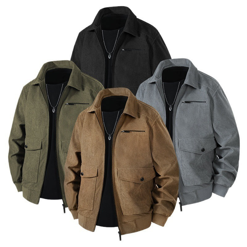 Herren Lässige Cordjacke mit praktischen Taschen Echo Archiv