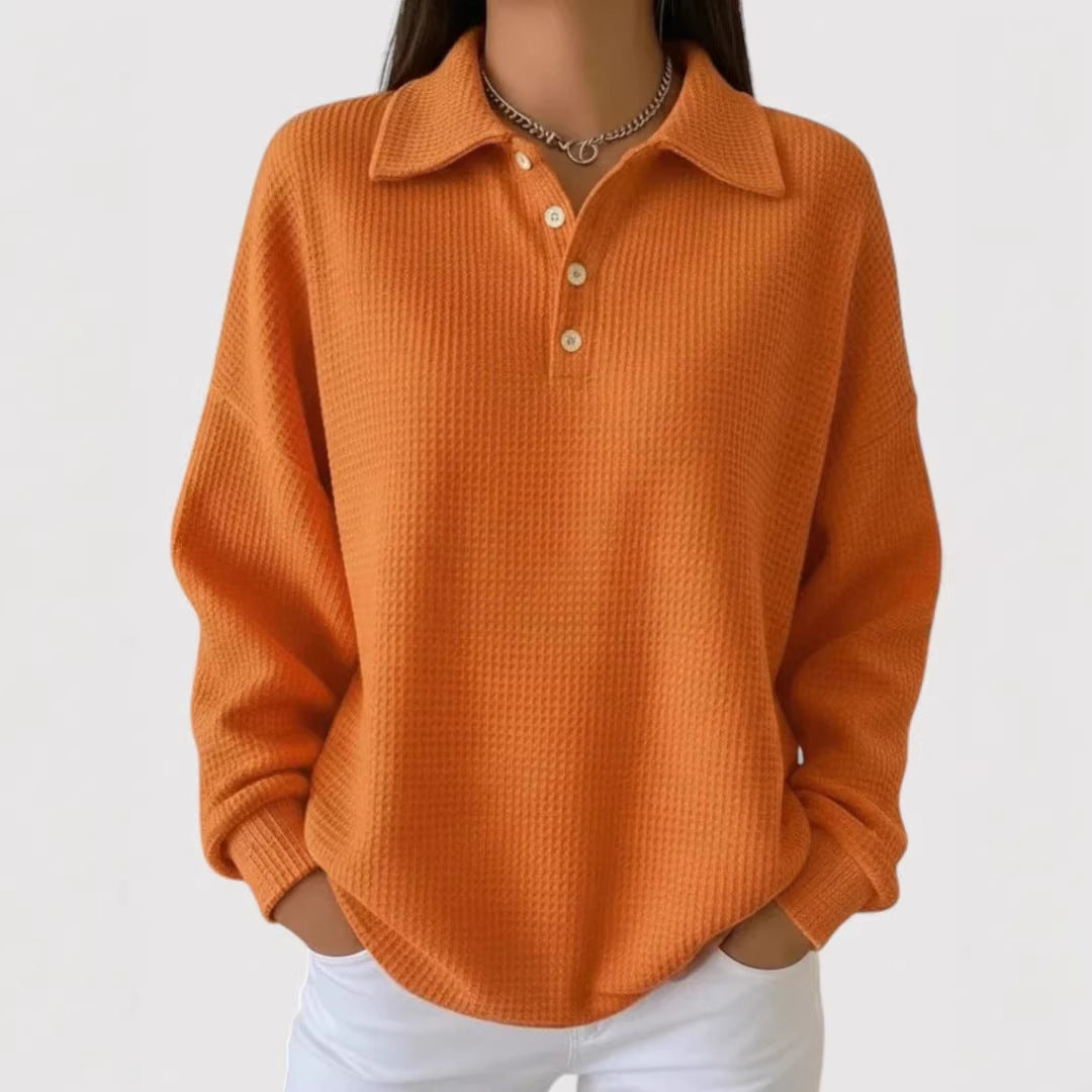 Damen Lässiges Waffel-Pullover – Mavelle