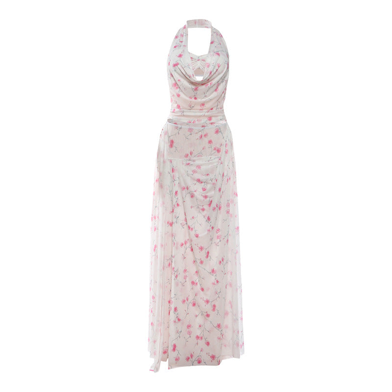 Damen Maxikleid mit floralem Drapierungsdesign Echo Archiv