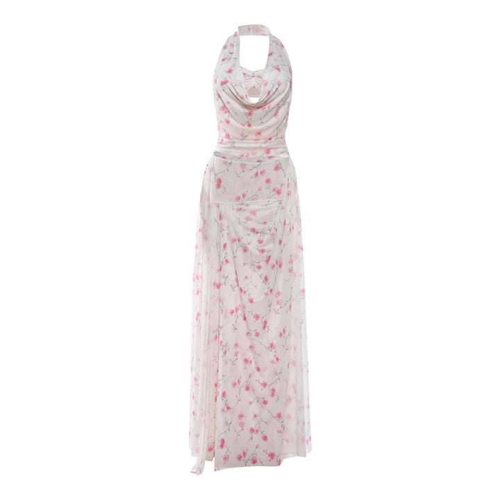 Damen Maxikleid mit floralem Drapierungsdesign Echo Archiv