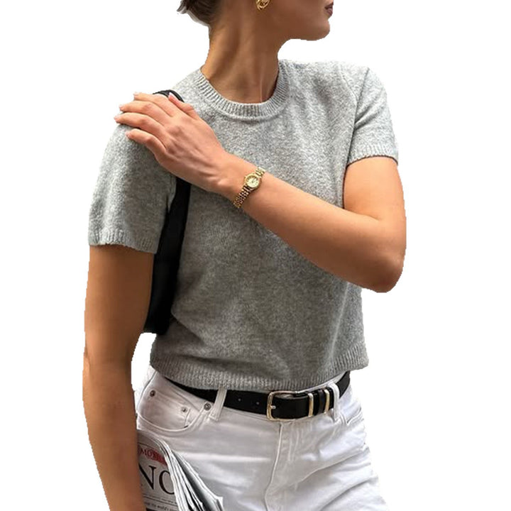 Damen Kurzarm Strickoberteil mit weichem Finish und figurfreundlicher Passform Echo Archiv