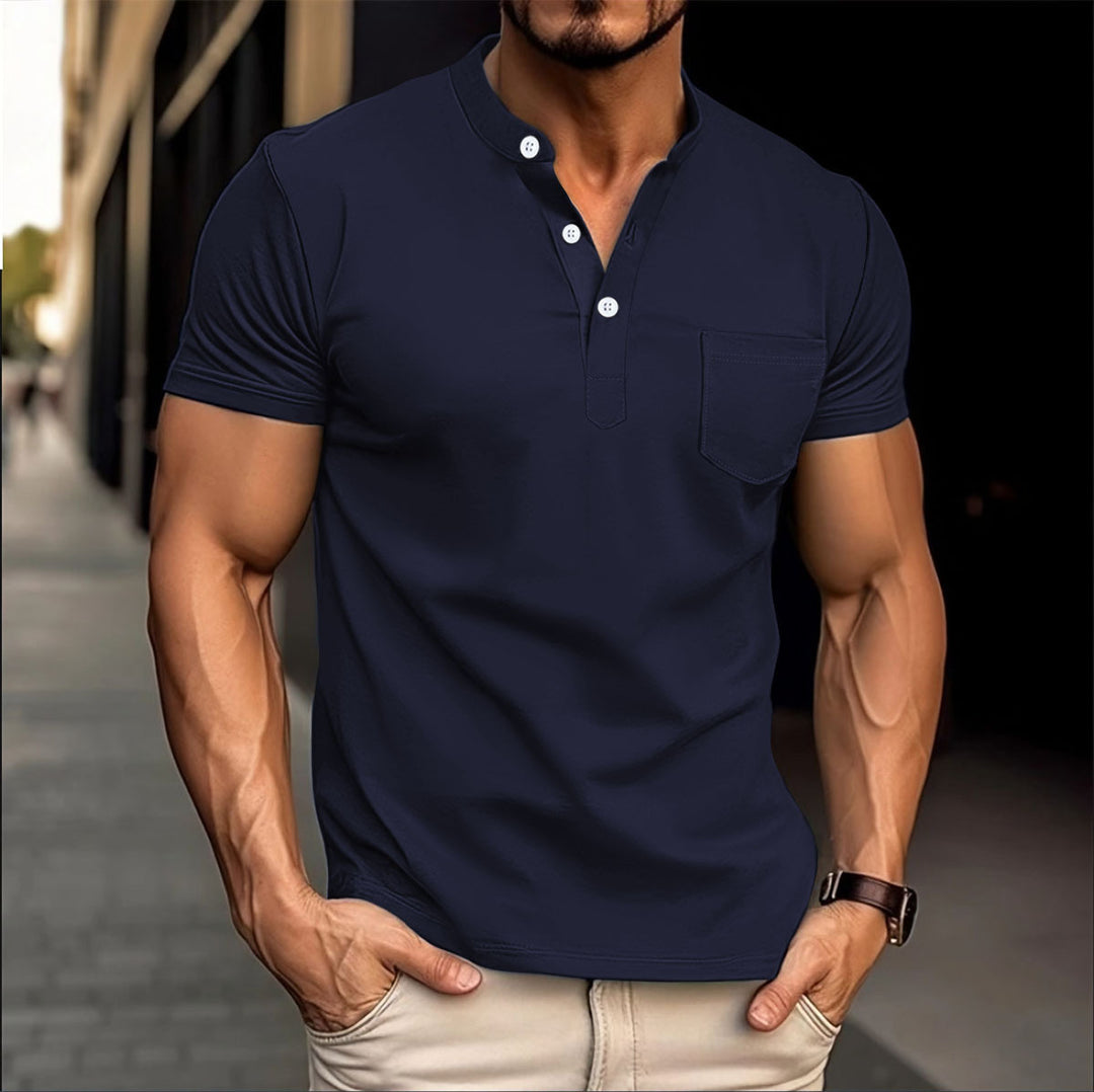 Herren Polohemd mit modischen Knopfdetails Echoarchiv
