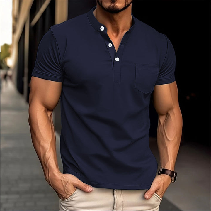 Herren Polohemd mit modischen Knopfdetails Echoarchiv
