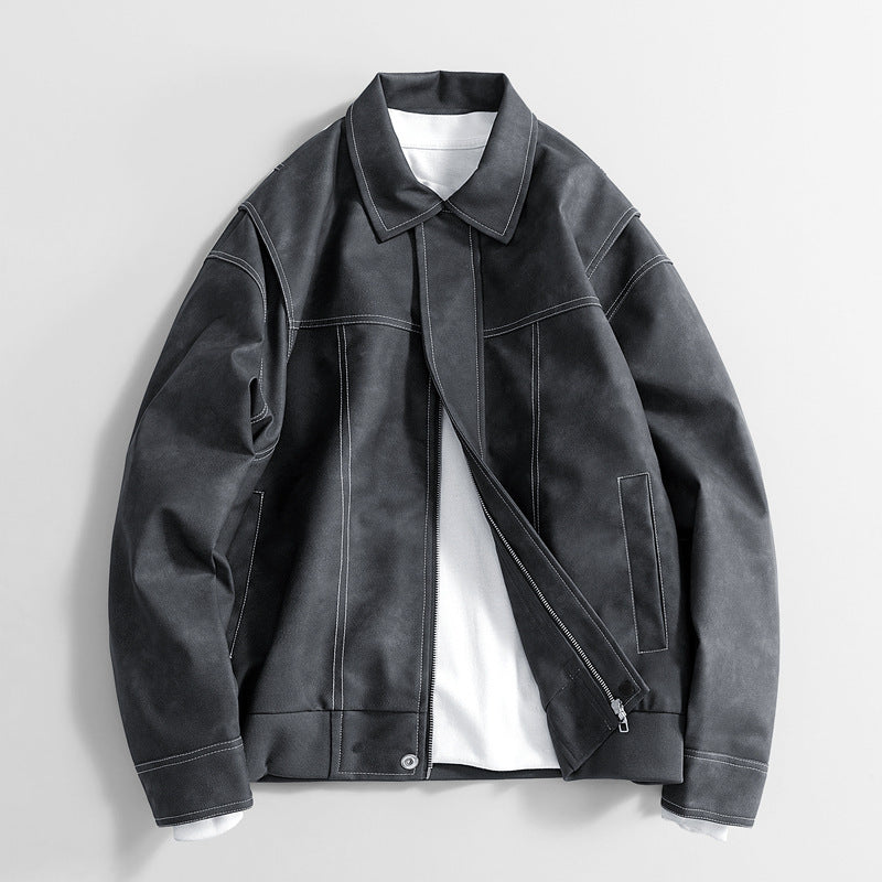 Herren Moderne Blousonjacke aus Kunstleder Echo Archiv