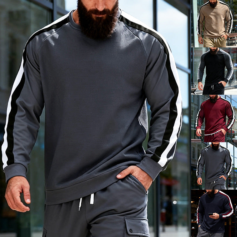 Herren sportlicher Sweatshirt mit Raglanärmeln und dekorativen Streifen Echoarchiv
