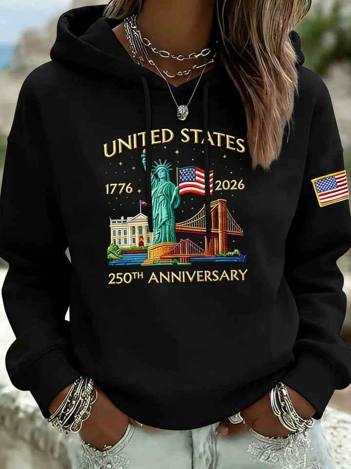 Damen Kreativer Kapuzenpullover mit einzigartigem Statuesque-Motiv Echoarchiv