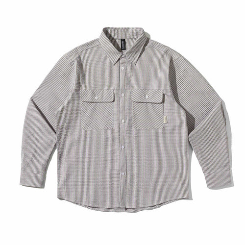 Herren Overshirt aus strukturierter Baumwolle mit aufgesetzten Brusttaschen Echoarchiv