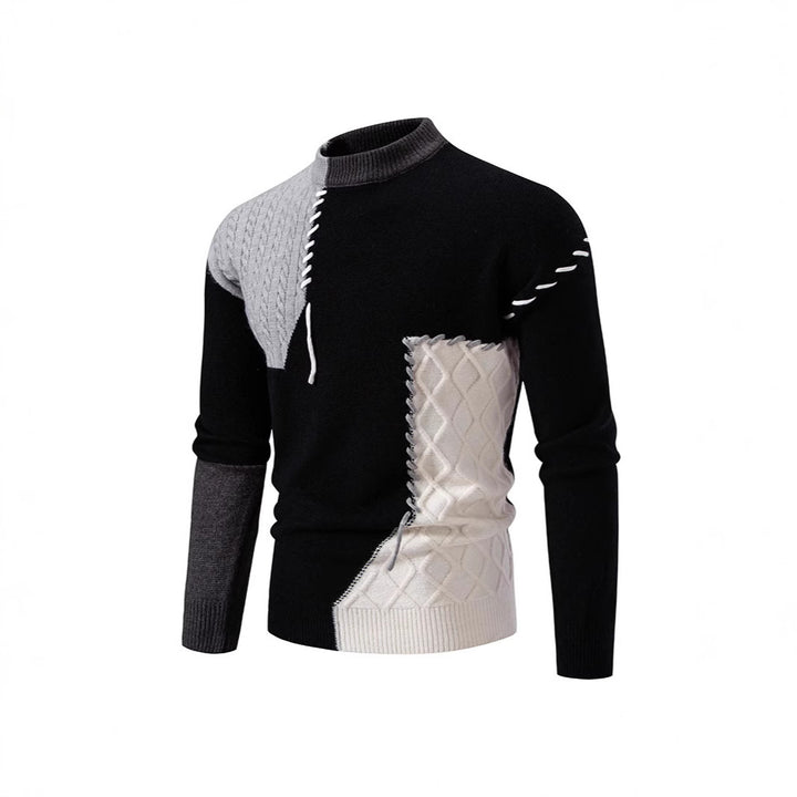 Herren Pullover mit kreativem Muster und hohem Kragen Echoarchiv
