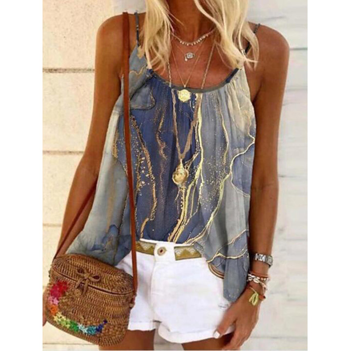 Damen Sommerliches Tanktop mit modischem Marmormuster Echo Archiv