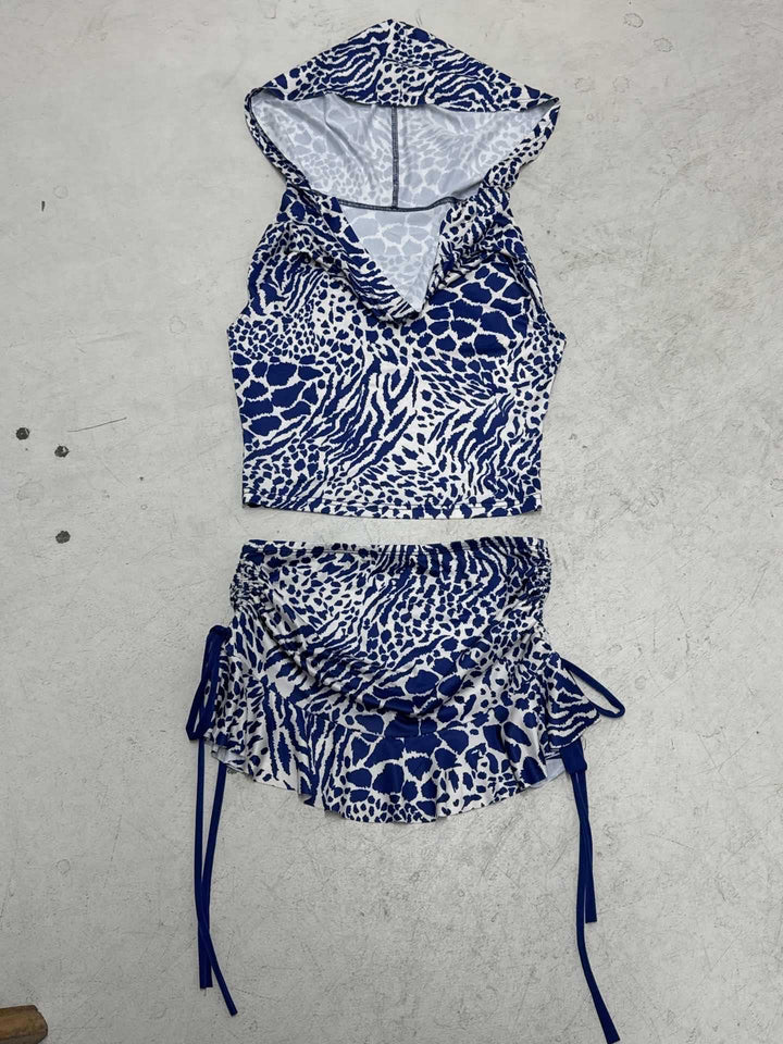 Damen sportliches Bikiniset mit Kapuze und verspieltem Rüschen-Design Echo Archiv
