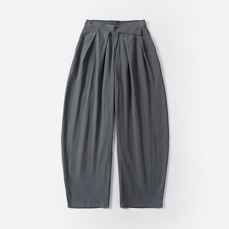 Damen Elegante Bundfalten-Hose mit ballonförmigem Bein und elastischem Taillenbund Echoarchiv