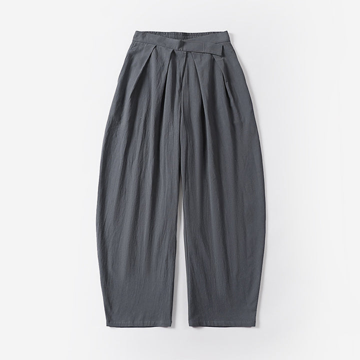 Damen Elegante Bundfalten-Hose mit ballonförmigem Bein und elastischem Taillenbund Echoarchiv