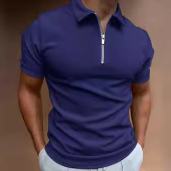 Herren Poloshirt mit modernem Stehkragen und Reißverschluss Echoarchiv