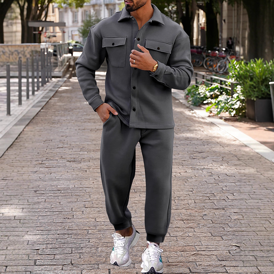 Herren bequeme Sweatjacke und Jogginghose Set Echoarchiv