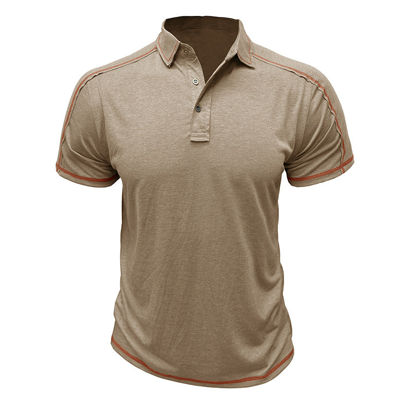 Herren Poloshirt mit modischen Kontrastnähten und atmungsaktivem Stoff Echoarchiv