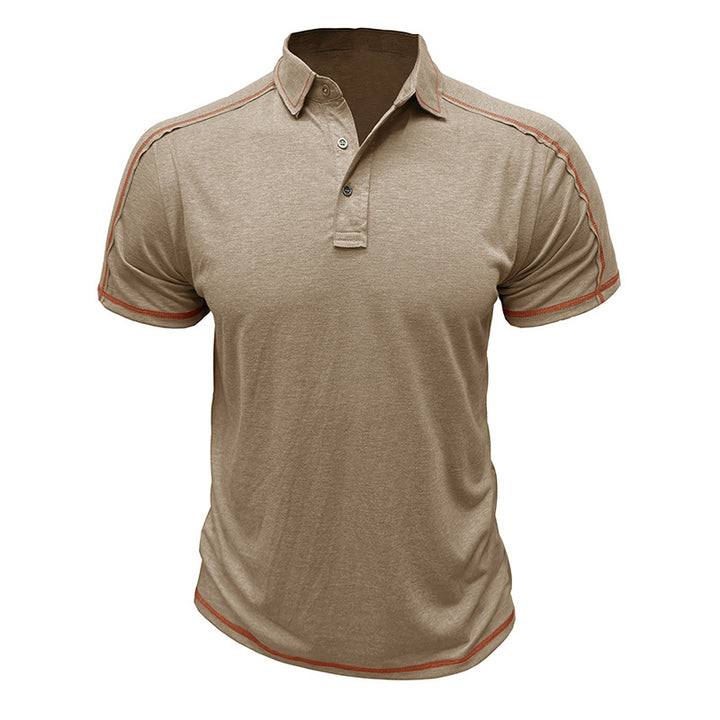 Herren Poloshirt mit modischen Kontrastnähten und atmungsaktivem Stoff Echoarchiv