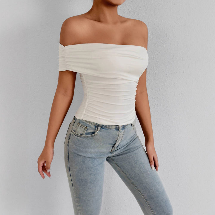 Damen Off-Shoulder Oberteil mit raffinierten Rüschendetails Echo Archiv