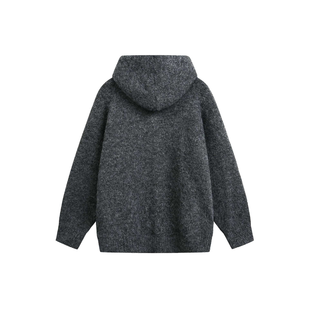 Damen Wollmix‑Cape‑Cardigan mit Kapuze, Knopfleiste und Raglanärmeln Echoarchiv