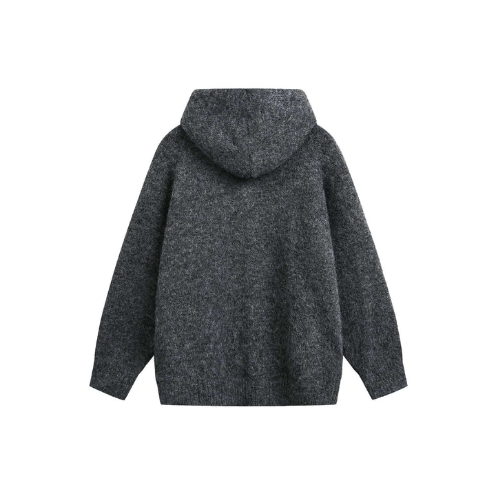 Damen Wollmix‑Cape‑Cardigan mit Kapuze, Knopfleiste und Raglanärmeln Echoarchiv