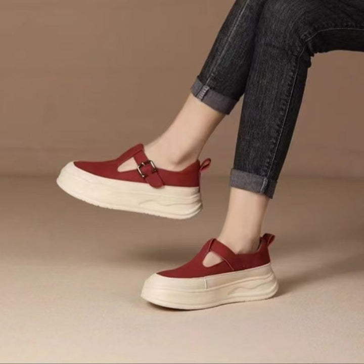 Damen Plateausneaker mit modischem Riemchen und atmungsaktiver Textiloberfläche Echo Archiv