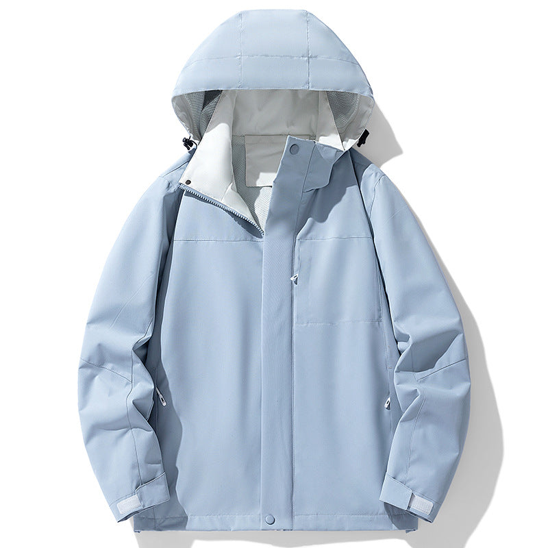 Herren Wasserdichte dreilagige Outdoorjacke mit Kapuze, atmungsaktivem Meshfutter und verstellbaren Bündchen – Taviero