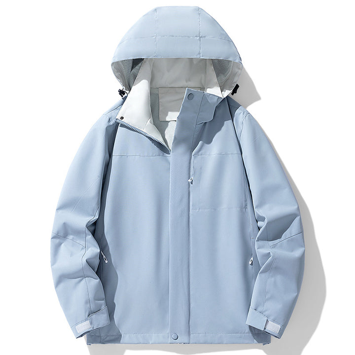 Herren Wasserdichte dreilagige Outdoorjacke mit Kapuze, atmungsaktivem Meshfutter und verstellbaren Bündchen – Taviero