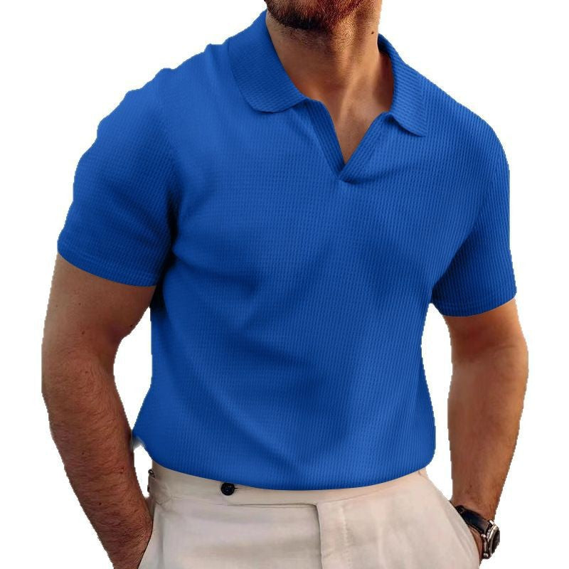 Herren kurzärmliges Poloshirt mit strukturiertem Material und modernem Kragen Echoarchiv