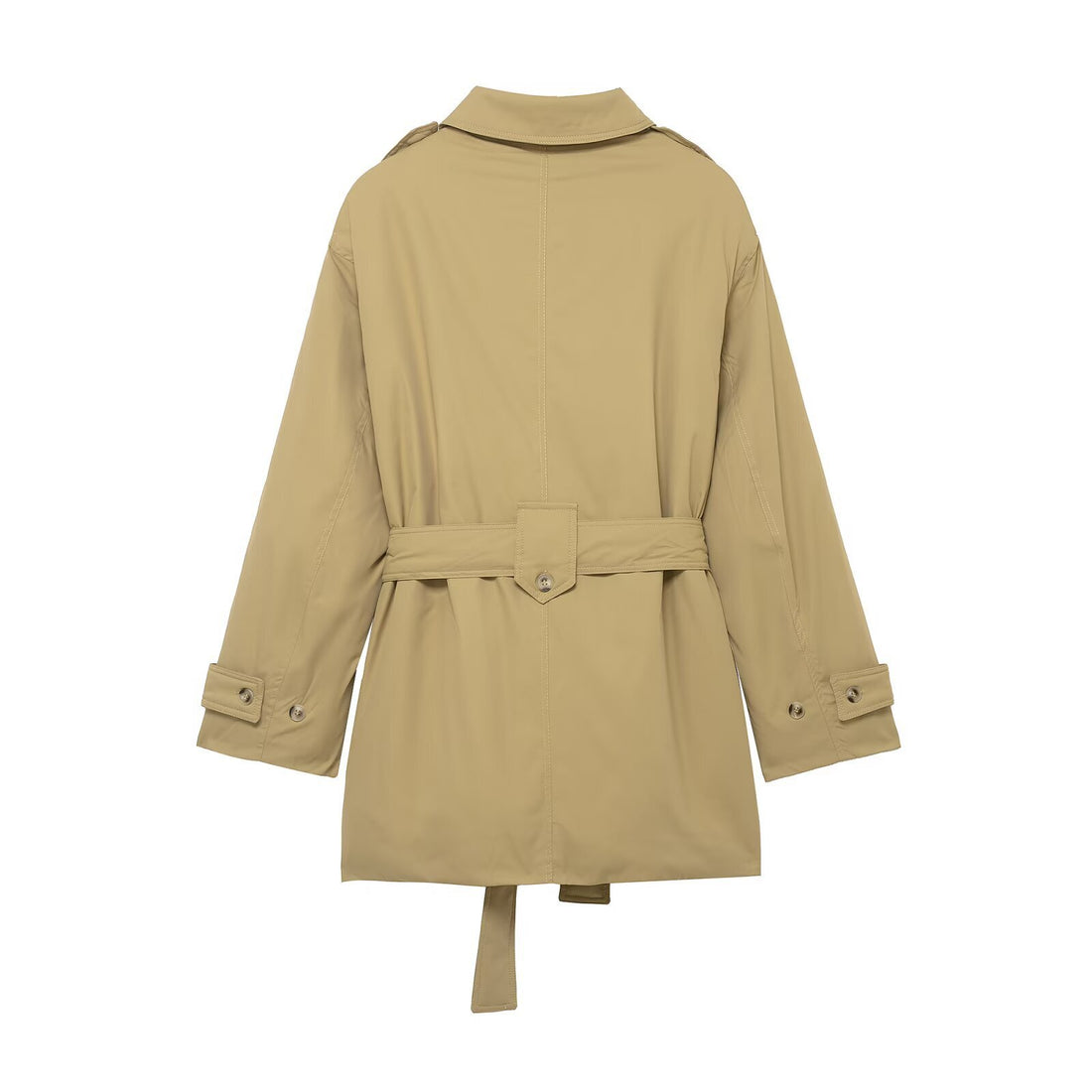Damen Kurzer Trenchcoat mit Taillengürtel und Schulterklappen Echo Archiv