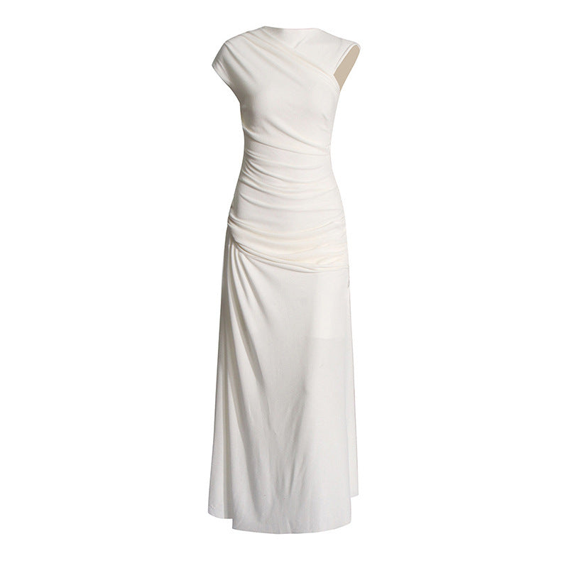 Damen Elegantes Maxikleid mit asymmetrischem Schnitt und raffiniertem Drapierungsdesign Echo Archiv