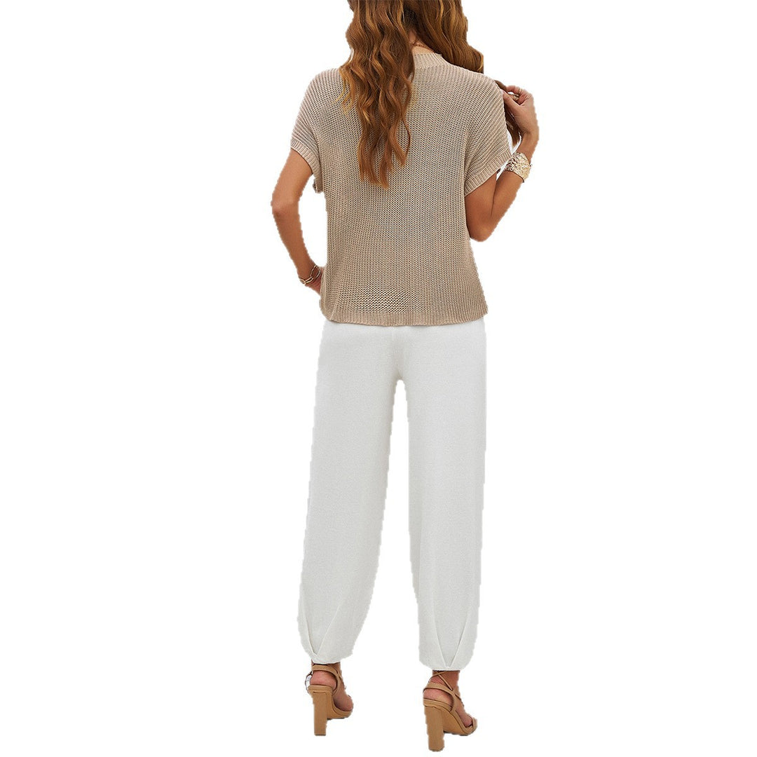 Damen Lässiges Strickoberteil mit praktischer Brusttasche und bequemen Baggy-Hosen Echo Archiv