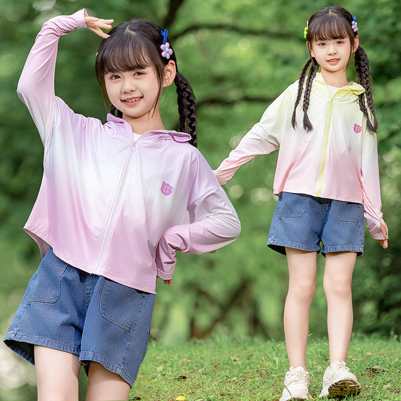 Damen nan leichte Kinder-Sonnenschutzjacke mit Kapuze Echo Archiv