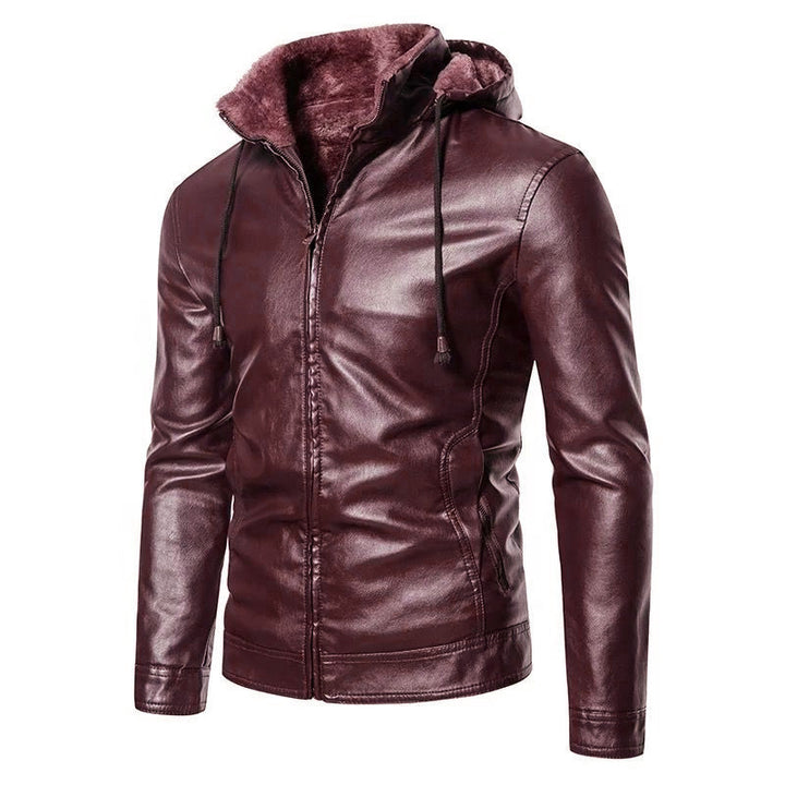 Herren modische Kunstlederjacke mit warmem Innenfutter Echoarchiv