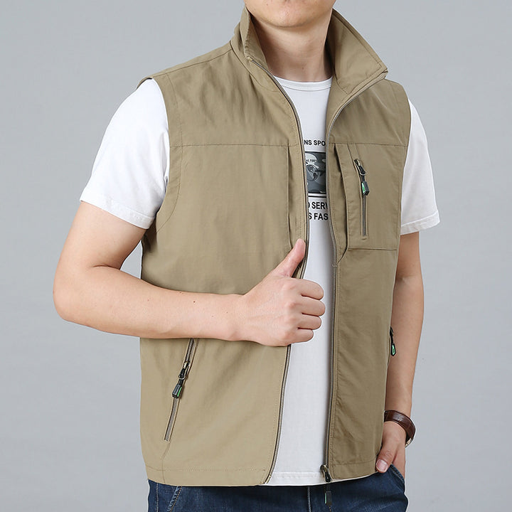 Herren Outdoor-Utility-Weste mit Mesh-Futter und Reißverschluss-Taschen Echoarchiv