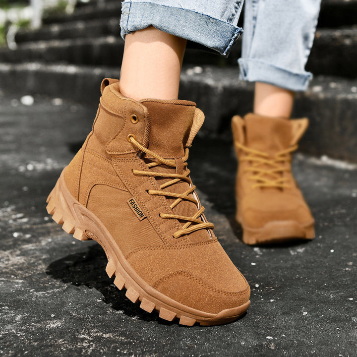 Damen Modische knöchelhohe Einsatz‑Stiefelette im Tactical‑Look mit griffiger Leichtprofilsohle Echo Archiv