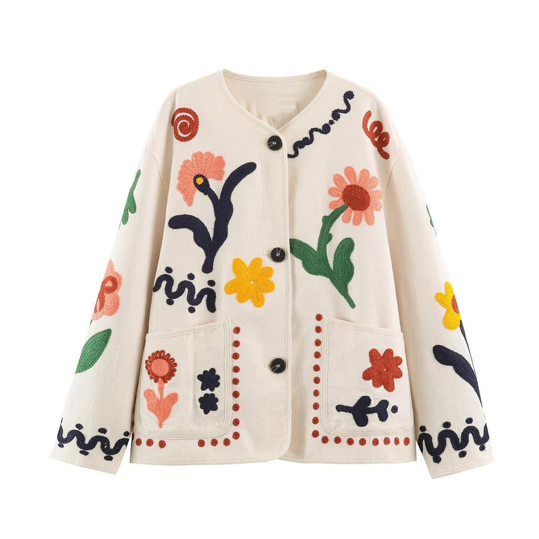Damen Bestickte Oversize‑Jacke mit floralen Applikationen Echo Archiv