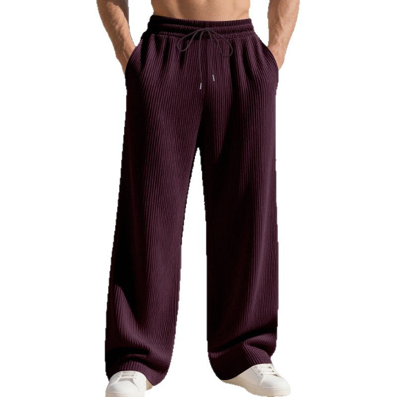 Herren lässige Plisseehose mit elastischem Bund und seitlichen Taschen Echoarchiv