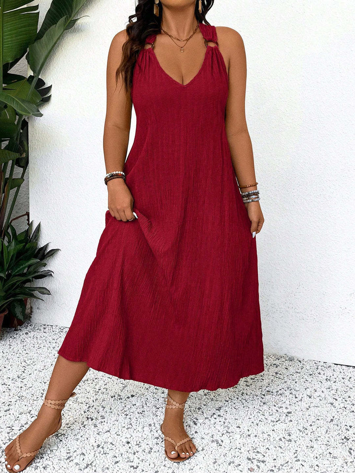 Damen Maxikleid mit schickem V-Ausschnitt und lässigen Trägern Echo Archiv