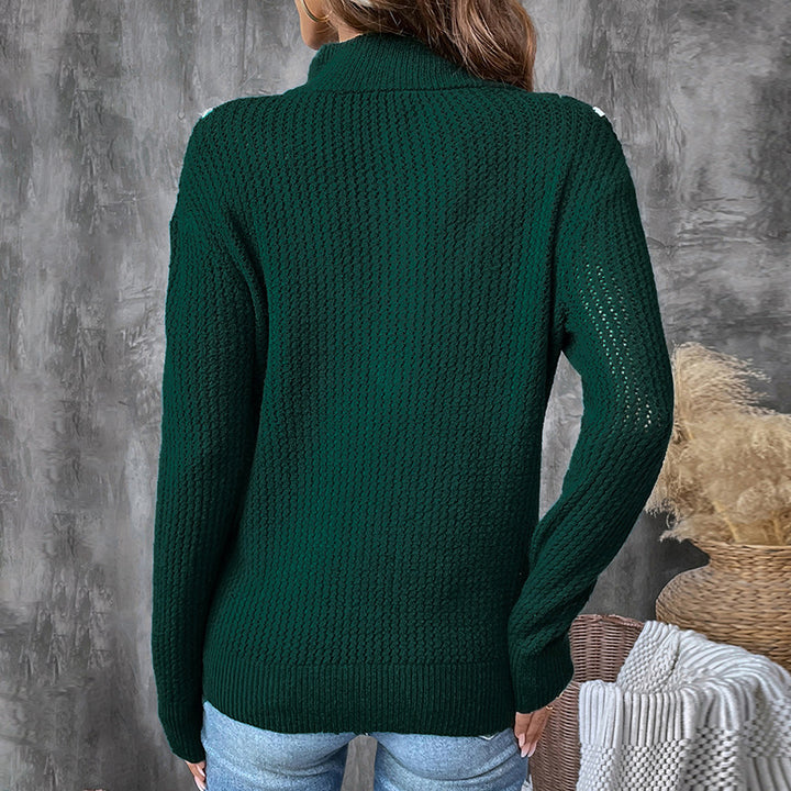 Damen Hochwertiger Strickpullover mit V-Ausschnitt Echo Archiv
