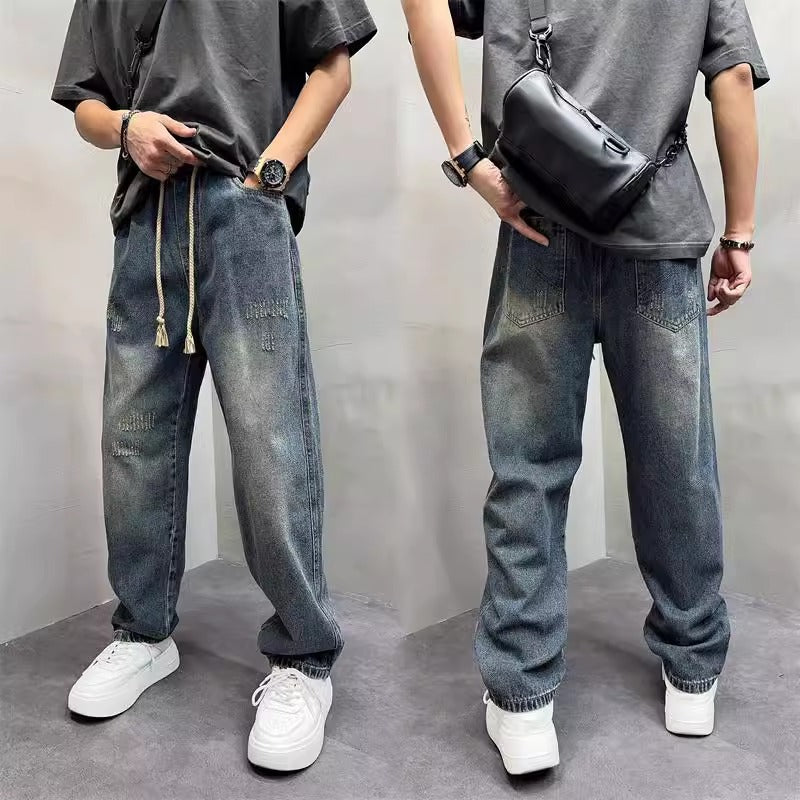 Herren Lässige Distressed Jeans mit weitem Schnitt Echoarchiv