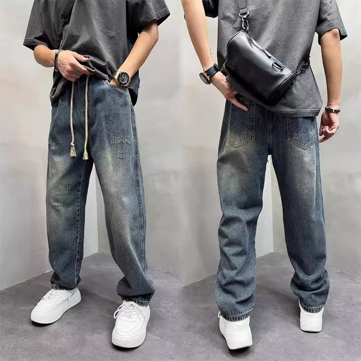 Herren Lässige Distressed Jeans mit weitem Schnitt Echoarchiv
