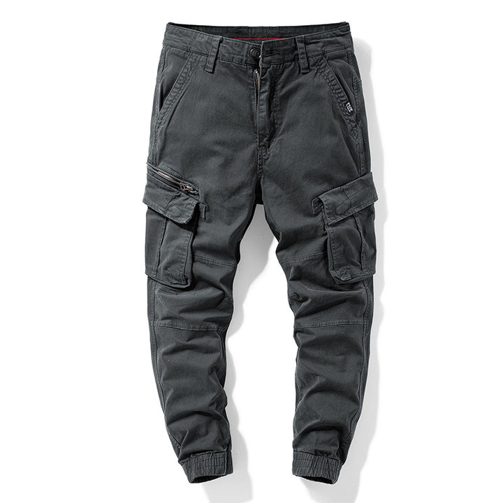 Herren Tapered‑Cargohose im Joggerstil mit Knieabnähern, Mehrfachtaschen und elastischen Knöchelbündchen Echo Archiv