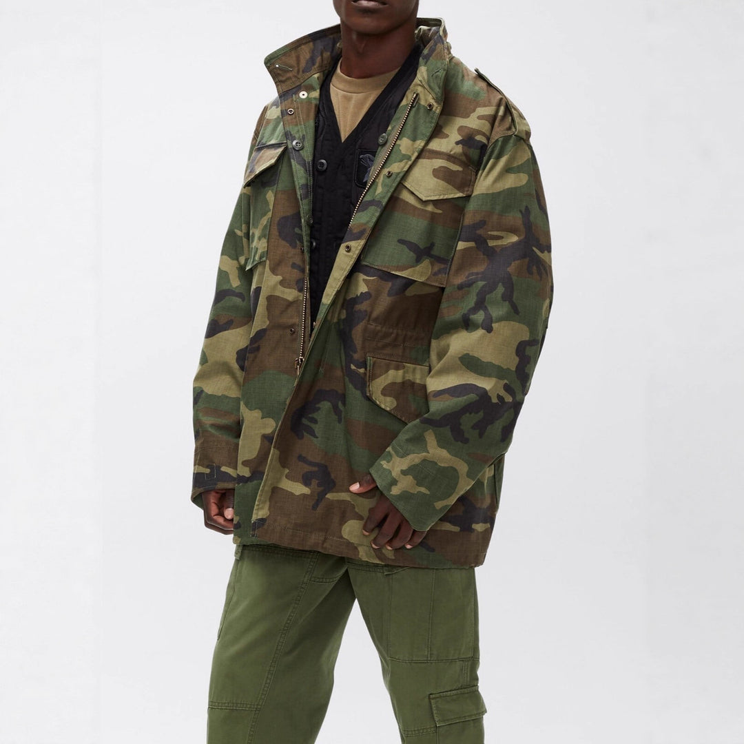 Herren multifunktionale Parkajacke mit praktischen Taschen und modernem Stehkragen Echoarchiv